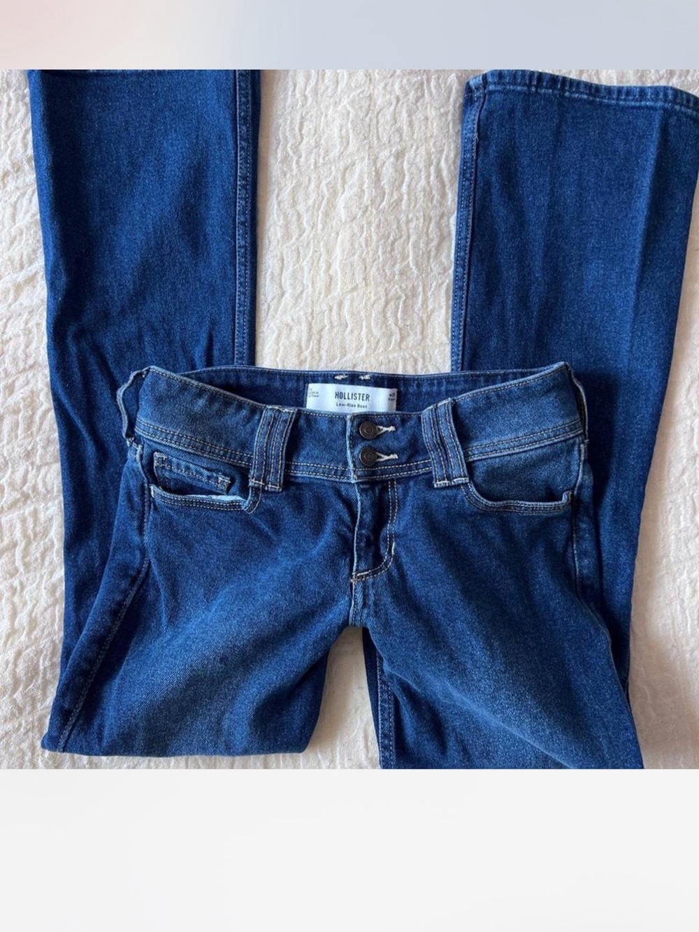 Hollister Low-Rise Boot Blue Jeans